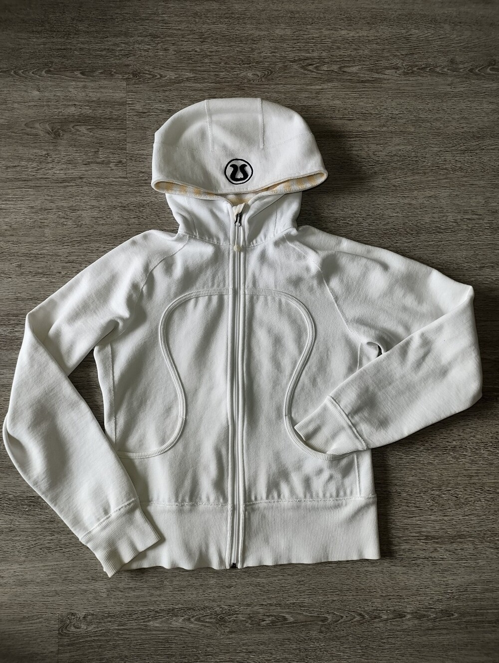 Lululemon  Athletica White Scuba Full-Zip Hoodie